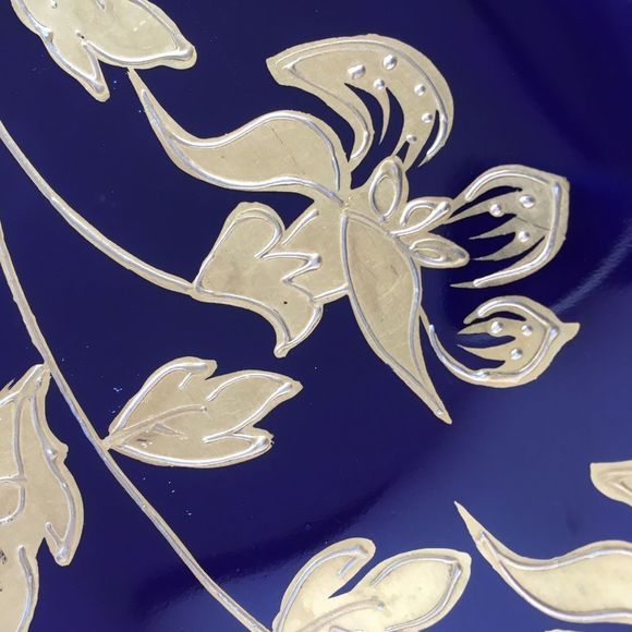 Vintage Ilmenau Echt Kobalt West German gilded indigo blue gold platter 1930s​ - Picture 10 of 13